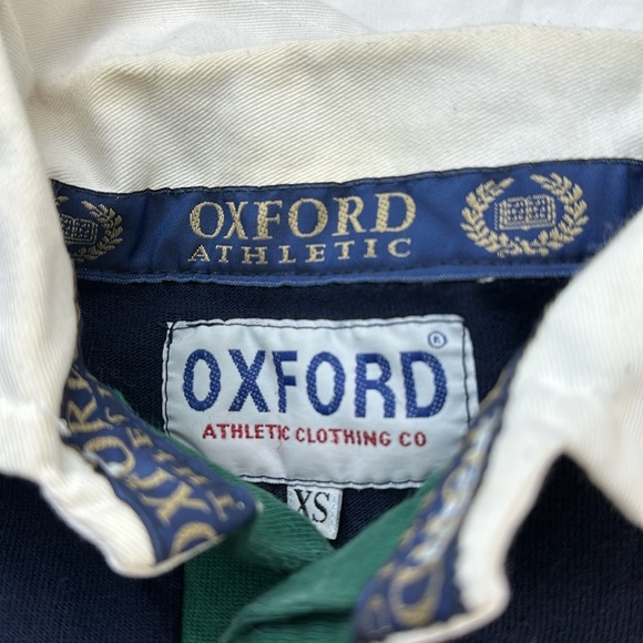 Oxford University Navy and Green Rugby Shirt - Picture 8 of 9